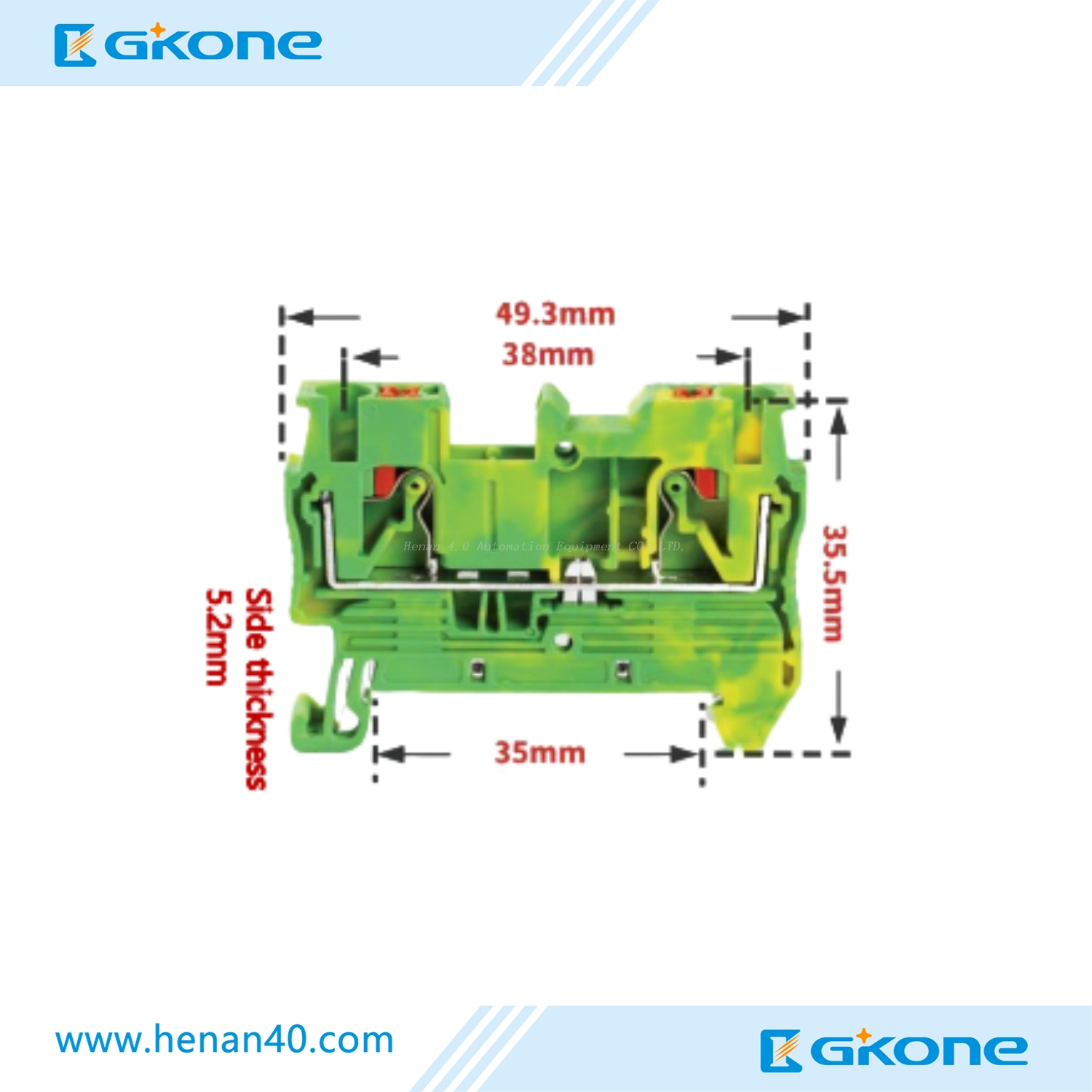 800V 32A Push-in Terminal Block PT2.5-PE 9 (1 in 1 put) Earth Ground Terminal Blocks