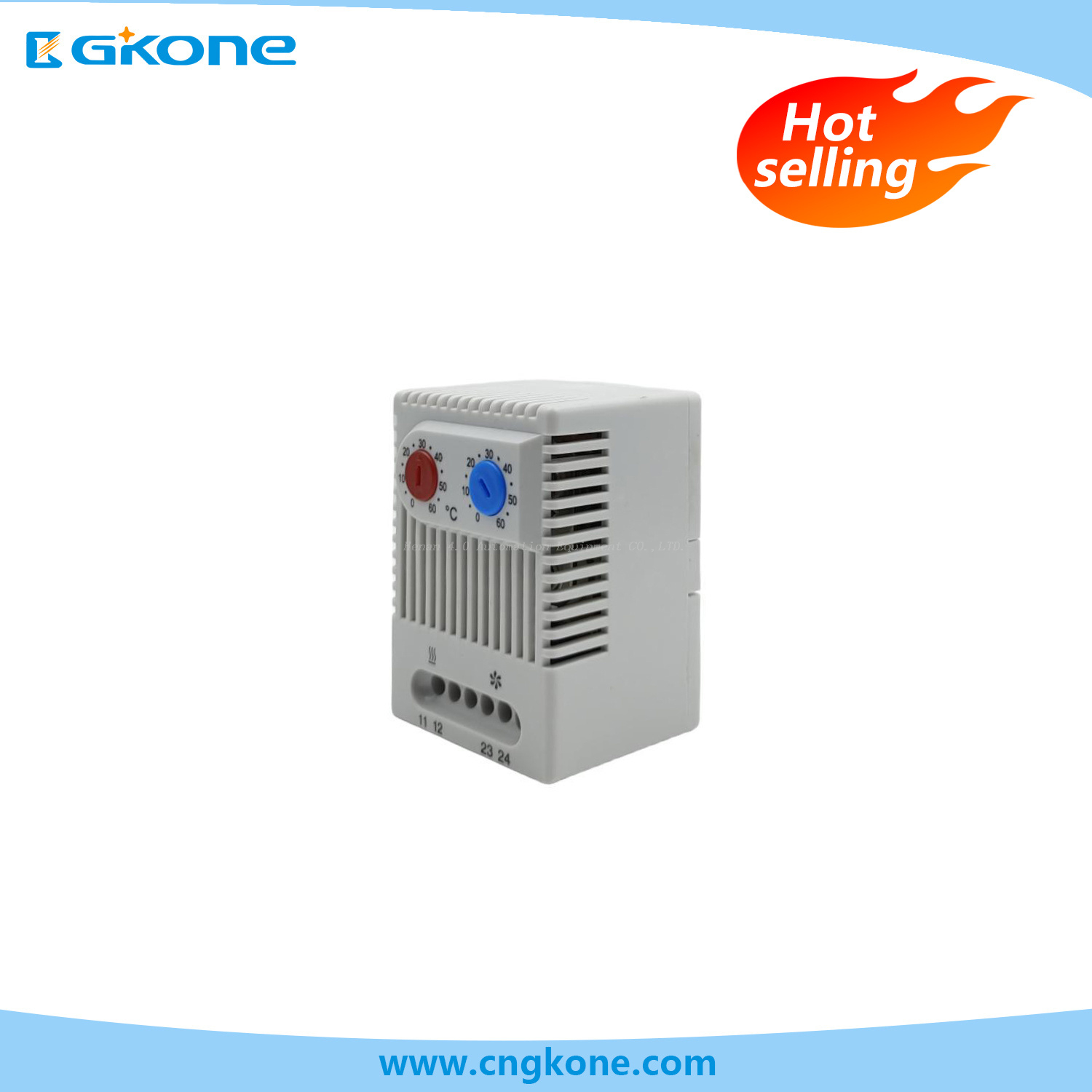 AC Type Dual Industrial Temperature Controller No and Nc DIN Rail Bimetallic Thermostat for Both Heating and Cooling