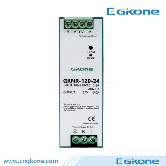 GKONE GKNR-120-24 120W 24V 5A DIN Rail Switching Power Supply | Industrial SMPS