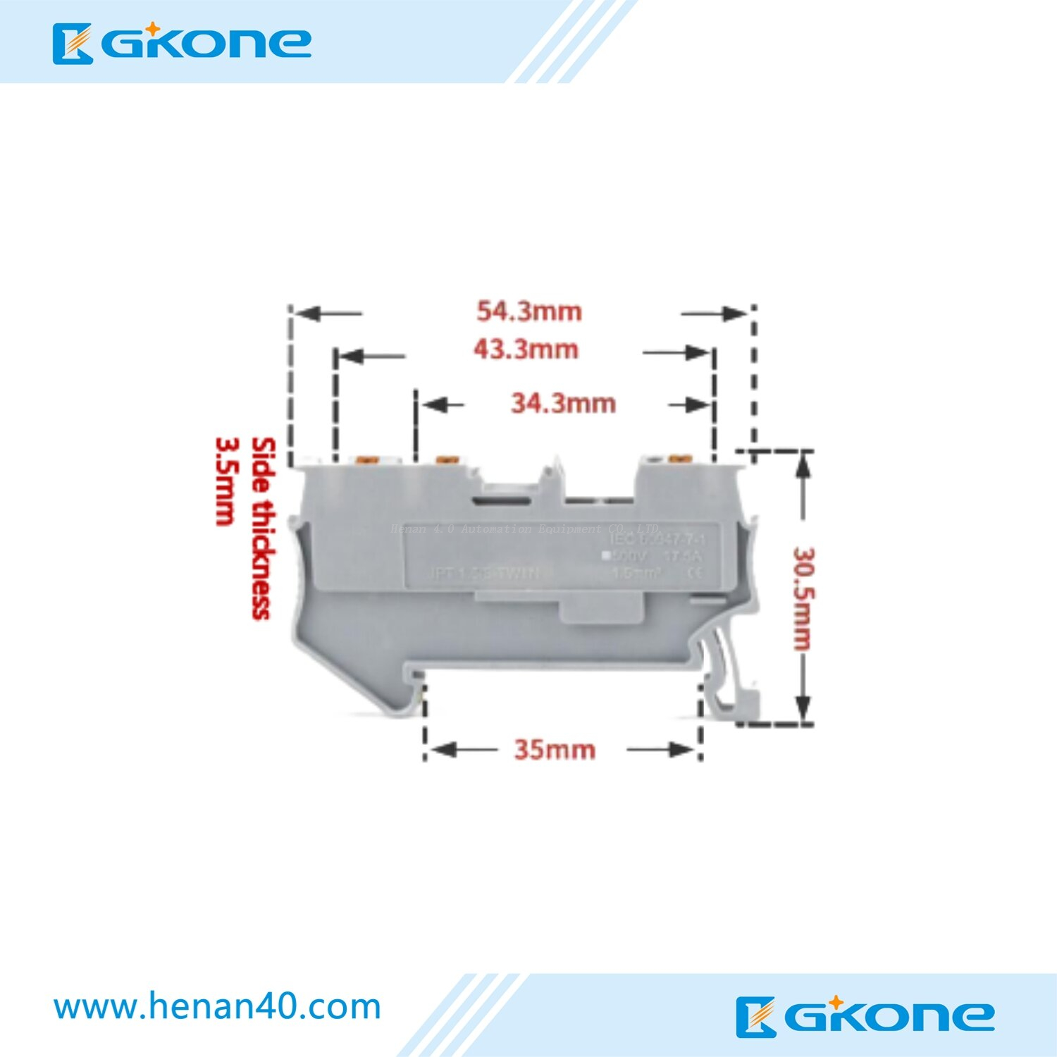 PT1.5 500V 17.5A Twin Terminal Connector Push-in Terminal Block, Quality Assurance